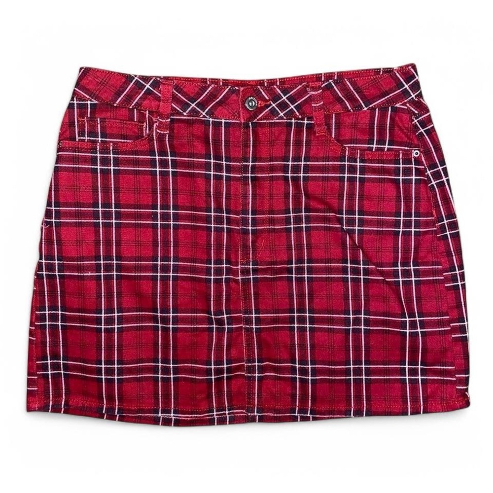 Arizona Jean Co Red Plaid Skirt